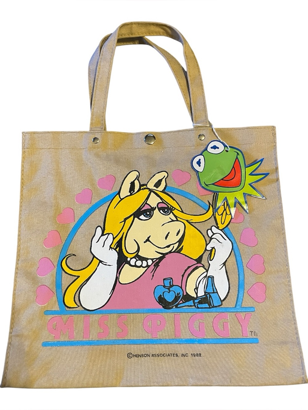 Deadstock Vintage 1982 Miss Piggy Canvas Tote Jim Henson's Muppet Bags